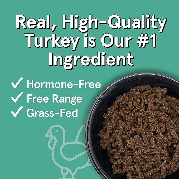 Real Meat Air Dried Dog Food w/Real USA Turkey - 5oz Bag of Grain-Free Real Meat Dog Food Sourced from Free-Range, Cage-Free Turkey - Digestible, All Natural, High Protein Turkey