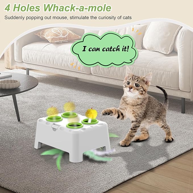 Cat Toy Replaceable Feathers and Fluffy Toy Accessories, 5 Pcs Interchangeable Attachments All Cat Toys with Small Screwdriver and Screws