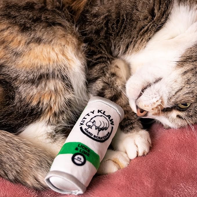 Huxley & Kent Plush Cat Toy | Kitty Klaw Licks & Lime | Nappy Hour Strong Catnip Filled Cat Toy | Plush Interactive Kitten and Cat Toy with Catnip and Crinkle | Kittybelles