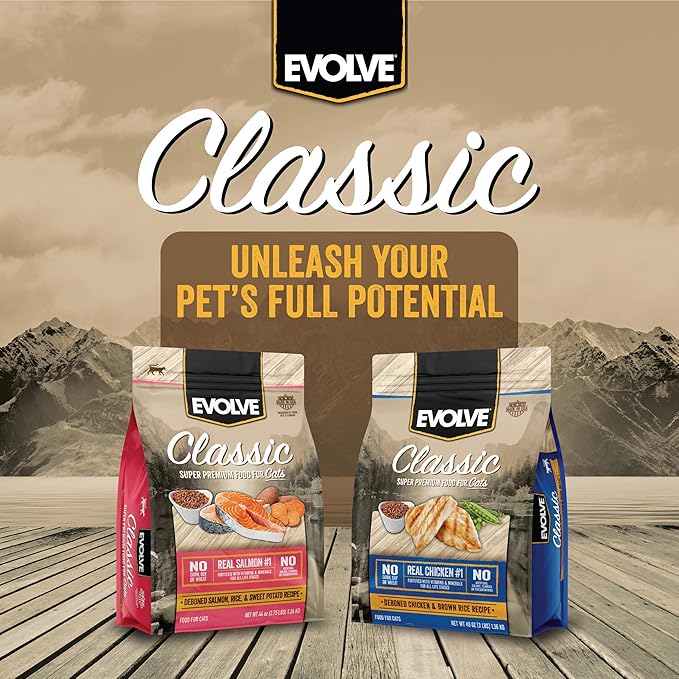 Evolve Classic Deboned Salmon, Brown Rice and Sweet Potato Recipe Cat Food, 14lb