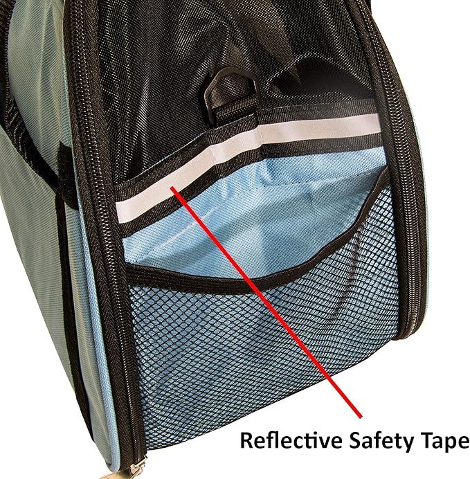 Furhaven Multipurpose Tote Bag Pet Carrier w/ Weather Guard - Robin Blue, Small