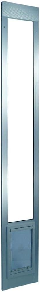 Ideal Pet Products Aluminum Pet Patio Door, Adjustable Height 77-5/8" to 80-3/8", 7" x 11-1/4" Flap Size, Mill/Silver