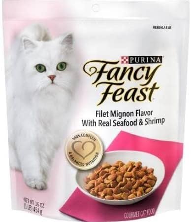 Aurora Pet Bundle Pack (4) FF Gourmet Dry Cat Food Filet Mignon Flavor with Real Seafood & Shrimp (16 oz. Bags) Plus AuroraPet Wipes
