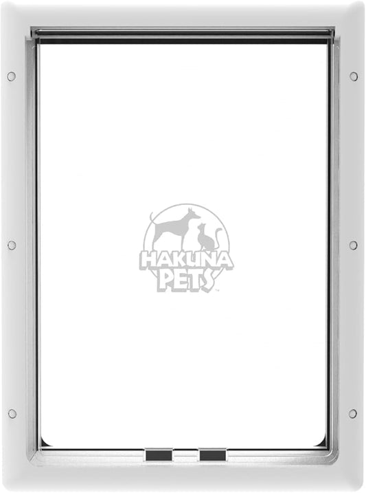 Essential Pet Door for Screens, Doors and Walls up to 2.76" Thick, for Dogs up to 100 lbs., Large, White