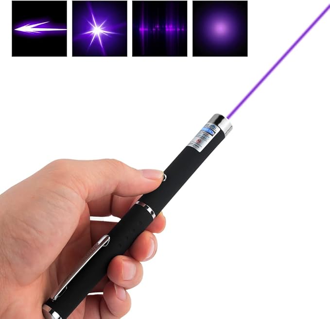Cats Toys USB Rechargeable Pet Interactive Toys with Purple Pointer Remotes for Indoor Classroom Interactive Teaching (Purple, USB 1 Pack)