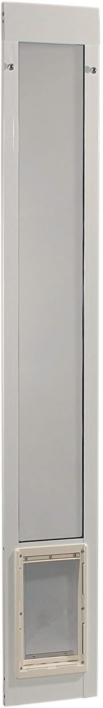 Ideal Pet Products Aluminum Pet Patio Door, Adjustable Height 77-5/8" to 80-3/8", 7" x 11-1/4" Flap Size, White