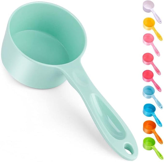 Super Design 1 Cup Dog Food Scoop for Container Melamine Measuring Scoop for Dogs Cats Birds and Rabbits Pet Food Feeding Scoop Dishwasher Safe - Baby Green