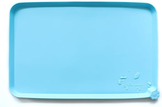 Hoki Found - Waterproof Pet Feeding Mats with High Lips, Multiple Size and Colors -A