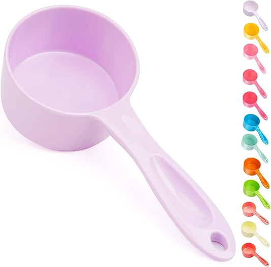 Super Design SUPERDESIGN Food Scoop Dog Cat Food Scoop Ice Scoop Flour scoop Candy scoops Dry Measuring Cup Plastic Scoop for Canisters and Freezer 1/2 Cup Food Grade Melamine PURPLE