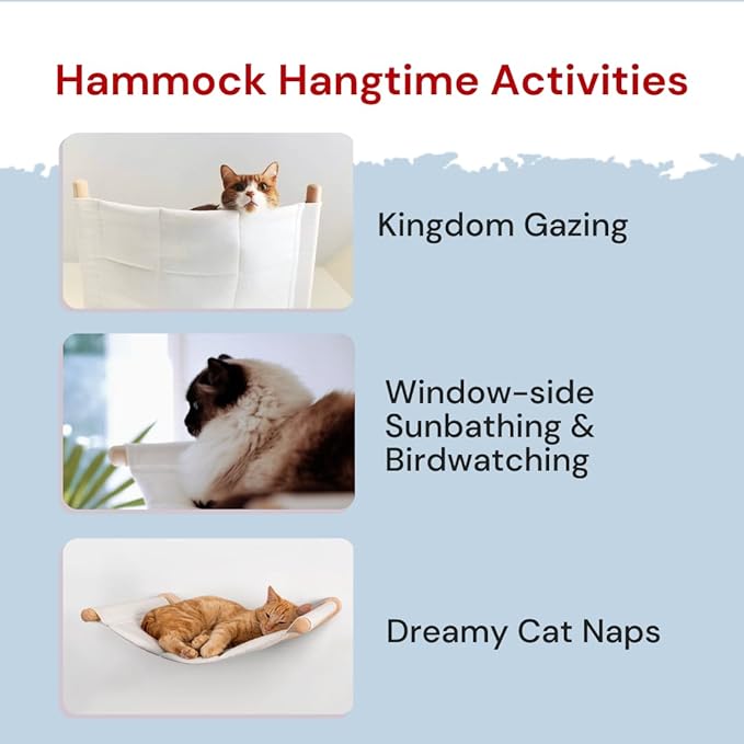 7 Ruby Road Wall Mounted Cat Wall Hammock for Indoor Cats - Comfy Cat Wall Bed for Large Cats and Kitty - Sturdy Cat Perch Shelf for Cat Room or Addition to Cat Wall Furniture