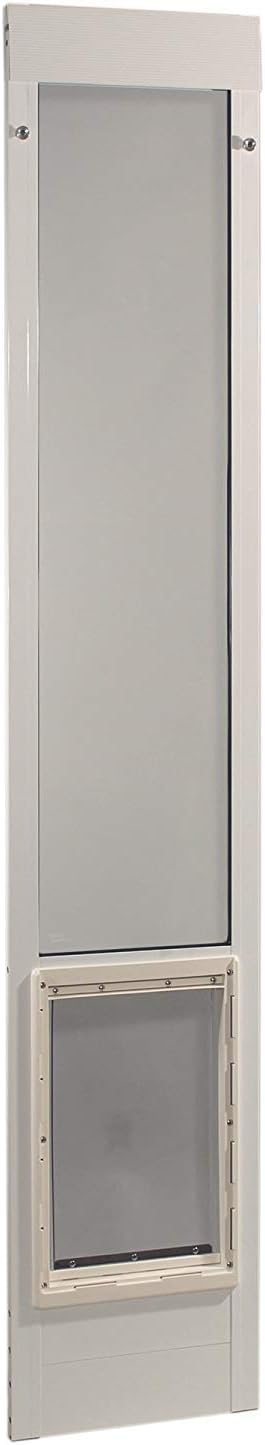 Ideal Pet Products Aluminum Pet Patio Door, Adjustable Height 77-5/8" to 80-3/8", 10-1/2" x 15" Flap Size, White