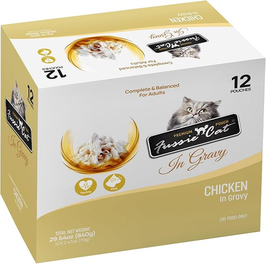 Fussie cat Premium Chicken in Gravy 2.47 oz(Pack of 12)