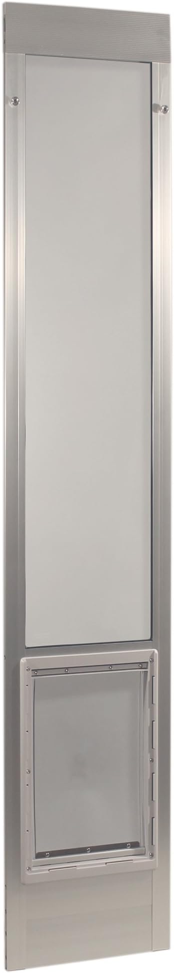 Ideal Pet Products Aluminum Pet Patio Door, Adjustable Height 77-5/8" to 80-3/8", 10-1/2" x 15" Flap Size, Mill/Silver