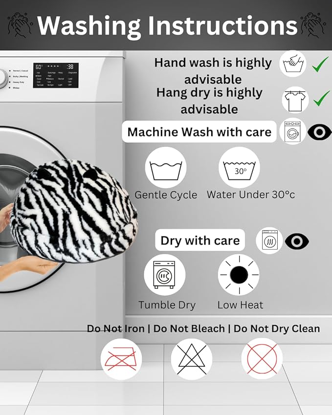 Hooded Plush Cat Bed Cave, Comfy for Indoor Cats, Calming Soft Faux Fur, Anti-Anxiety Plush Hooded Cat Cave with Fluffy Hanging Ball, Washable Anti-Slip, Playful Cat Bed(Black/White, M)