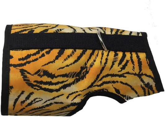 Cat Harness - Cat Walking Harness, Secure & Comfortable, Ultra-Strong Hook-and-Loop, Soft Breathable Cotton, Made in USA - Tiger Stripe, M/L