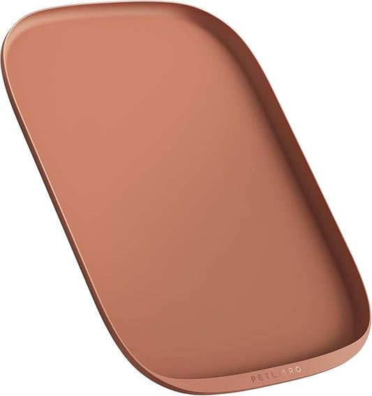 PETLIBRO Dog Food Mat, Safety Silicone Cat Food Mat for Feeder & Fountain, Waterproof Dog Bowl Mats, Raised Edge Spill Protection Floor, Cove Feeding Mat for Pet (Coral, 22'' x 16.5'')