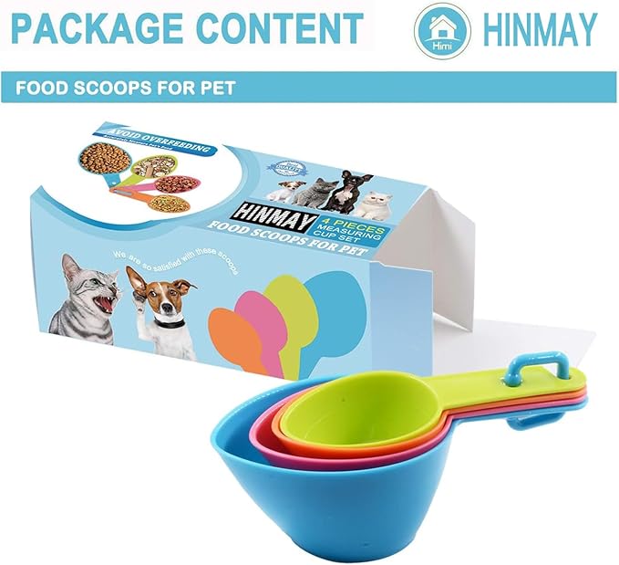 Pet Food Scoops Plastic Measuring Cups Set for Dog Cat and Bird Food (Random Color)