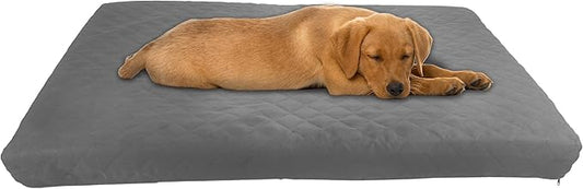 PETMAKER Water-Resistant Dog Bed - 2-Layer Memory Foam Dog Bed with Removable Washable Cover and Non-Slip Bottom - 36in Large Pet Bed for Dogs up to 75lbs (Gray)