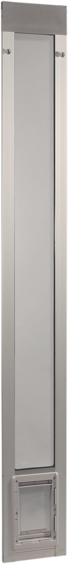 Ideal Pet Products Aluminum Pet Patio Door, Adjustable Height 77-5/8" to 80-3/8", 5" x 7" Flap Size, Mill/Silver