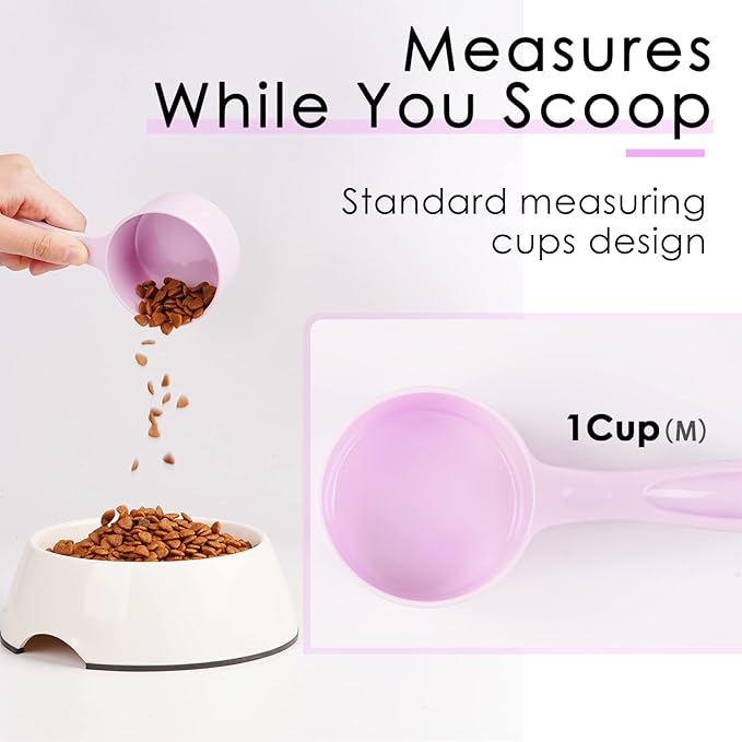 Super Design SUPERDESIGN Food Scoop Dog Cat Food Scoop Ice Scoop Flour scoop Candy scoops Dry Measuring Cup Plastic Scoop for Canisters and Freezer 1/2 Cup Food Grade Melamine PURPLE
