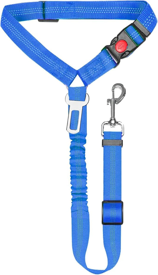 1 Packs Removable Dog Seat Belt Harness for Car, 3 in 1 Pet Dog Car Seatbelt Leash, Retractable Restraint Secures to Vehicle Headrest & Adjustable Reflective Dog Seatbelt Tether