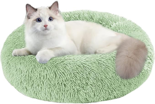 Nisrada Cat Beds for Indoor Cats,20 Inch Dog Bed for Small Melium Large Dogs, Washable-Round Pet Bed for Puppy and Kitten with Slip-Resistant Bottom