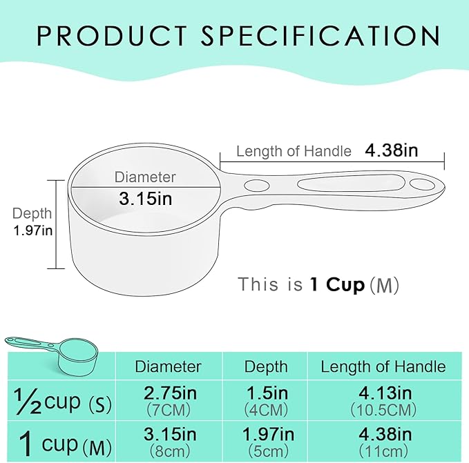 Super Design 1 Cup Dog Food Scoop for Container Melamine Measuring Scoop for Dogs Cats Birds and Rabbits Pet Food Feeding Scoop Dishwasher Safe - Baby Green