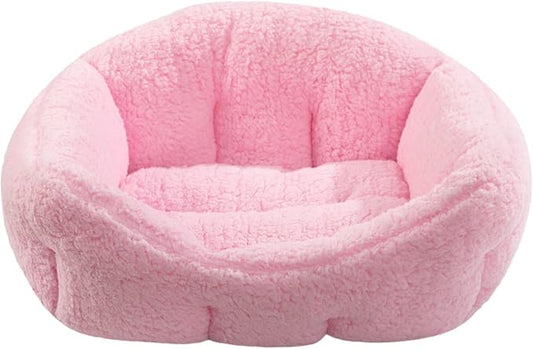 Hollypet Sherpa Fleece Dog Bed, Self-Warming Pet Bed for Small-Sized Dogs Cats Sleeping Bag Cushion, Rectangular Pet Bed, Pink