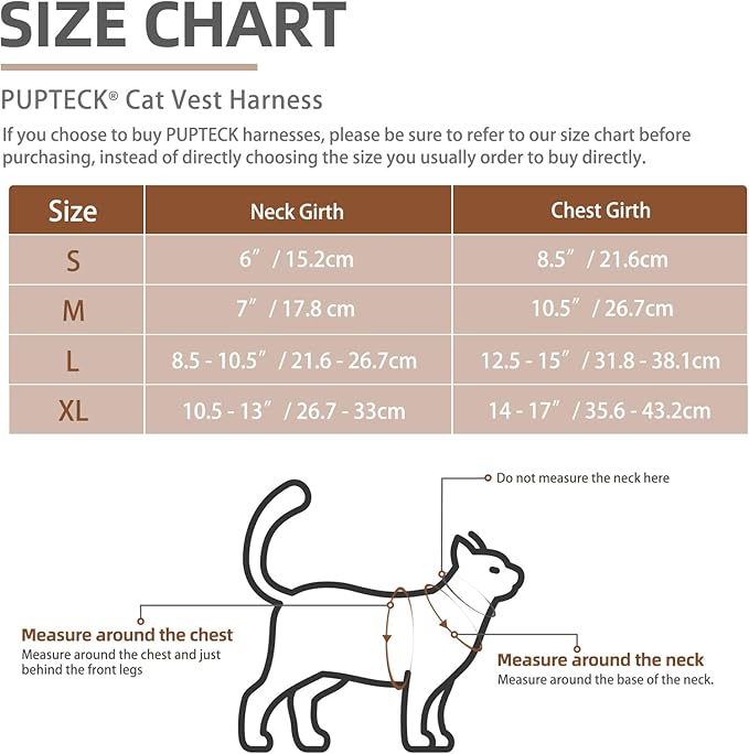 PUPTECK Soft Mesh Cat Vest Harness and Leash Set Puppy Padded Pet Harnesses Escape Proof for Cats Small Dogs Rabbits Bunny