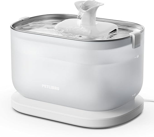 PETLIBRO Cat Water Fountain with Wireless Pump, 2.5L/84oz Pet Water Fountain for Cats Indoor Stainless Steel, Cat Water Dispenser with Two Flow Modes, Cat Fountain for Drinking Easy Clean, BPA-Free