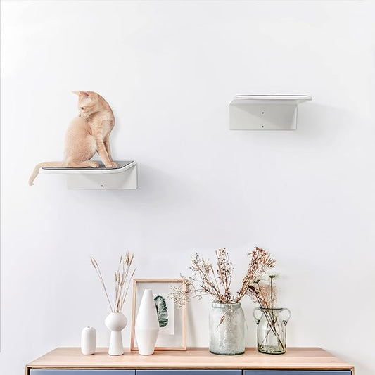 Cat Steps Wall Mounted Floating Cat Shelf Furniture Climbing Wall for Cat Perching Sleeping Lounging with 2 Steps (Steps)