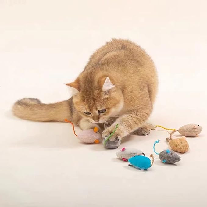 ISMARTEN Catnip Toy, Cats Mouse Plush Cat Toys, Cat Mice & Animals Toys for Indoor Cats and Kittens, Cat Chew Toy for Exercise for Pet Cat Kitten Kitty (6 Packs)