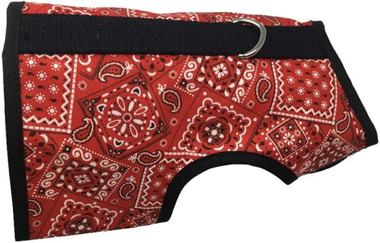 Cat Harness - Cat Walking Harness, Secure & Comfortable, Ultra-Strong Hook-and-Loop, Soft Breathable Cotton, Made in USA - Red Bandana, XS