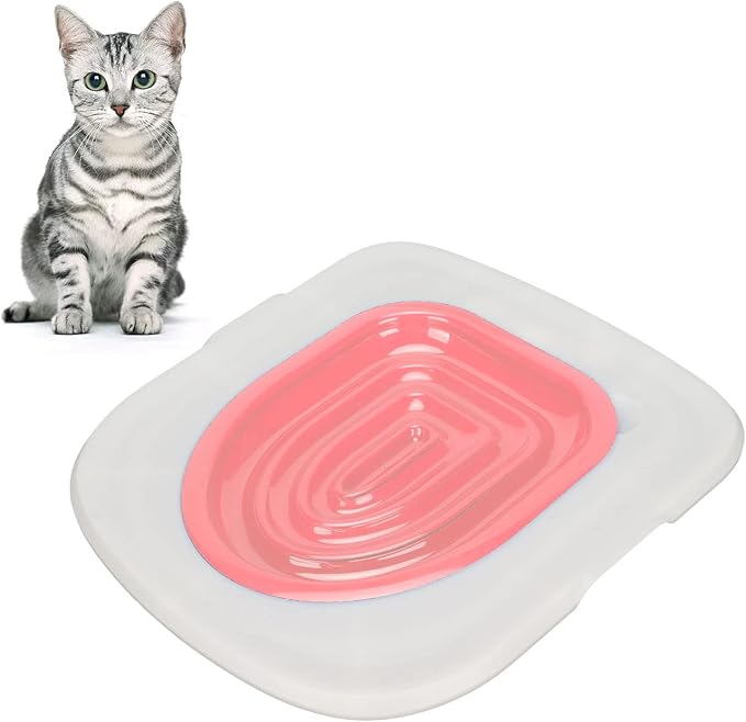 Cat Toilet Training Kit, Universal Cat Toilet Trainer Environmentally Friendly Easy to Install Reusable for Home (White Tray, 1 Inner Support)
