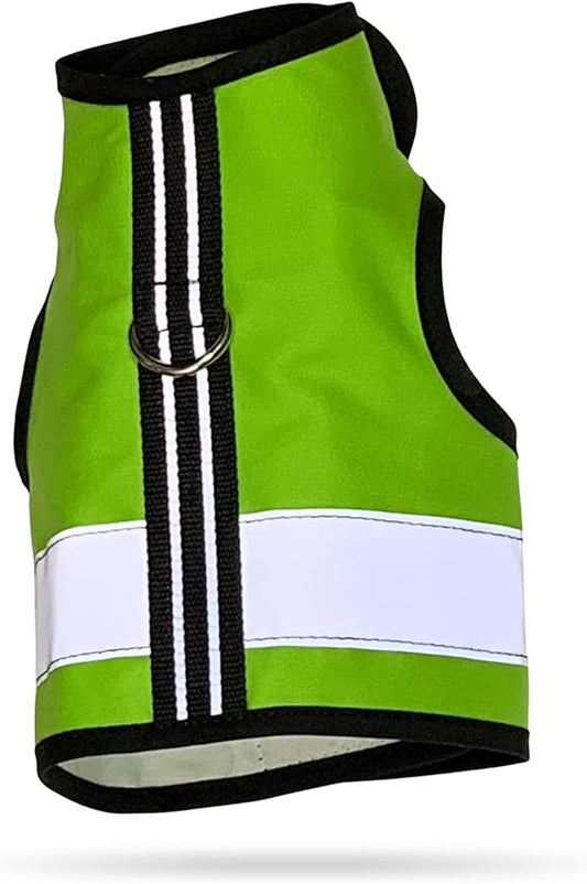 Reflective Cat Harness - High-Visibility Cat Vest for Day & Night | Secure, Breathable and Washable Cotton | Ideal for Walking & Traveling - Loud Lime, XS