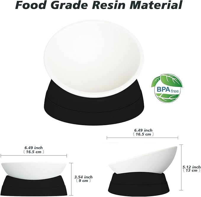 Cat Bowls Elevated Cat Food Bowl Adjustable Cat Dish Anti-Slip and Anti-Noise Raised Cat Bowl Protecting Pet’s Spine Thickened Plastic Bowl Suitable for Indoor Cats, 17 Oz