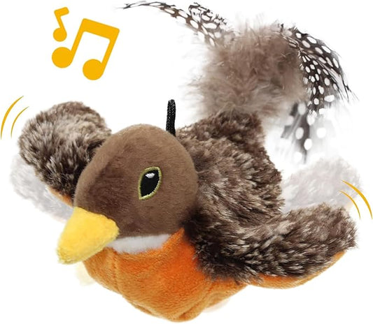 Cat Toys for Bored Indoor Cats, Cat Bat Wings with Catnip Cats, USB Rechargeable Motion Activated Kitten Toys, Interactive Flapping and Chirping Bird Cat Toy