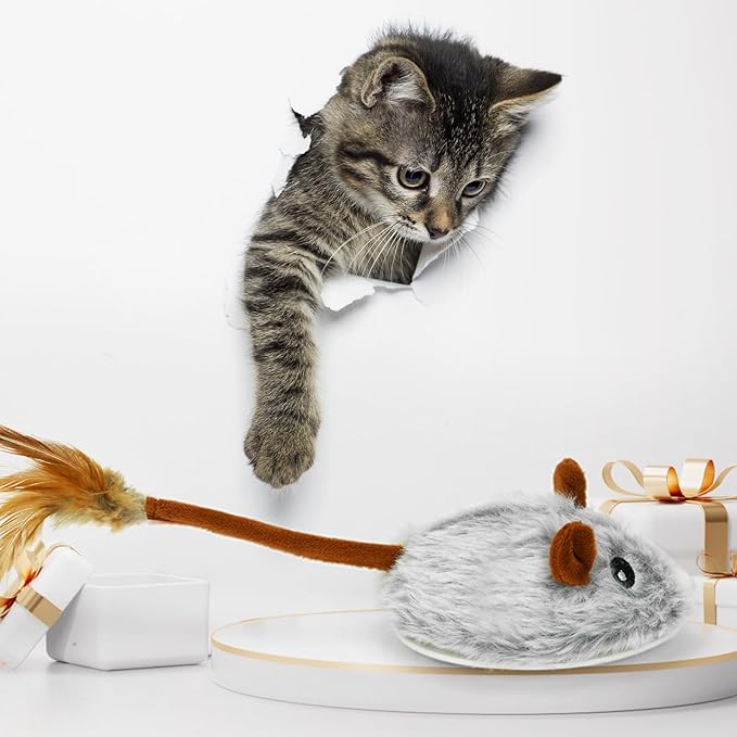 Cat Toys APP Bluetooth Smart Cat Mouse Toys Electronic Interactive Hunting Cat Toy for Indoor Mice Toys Automatic Moving Remote Control Cat Toy Exercise Cat for Bored Indoor USB Rechargeable（Purple)