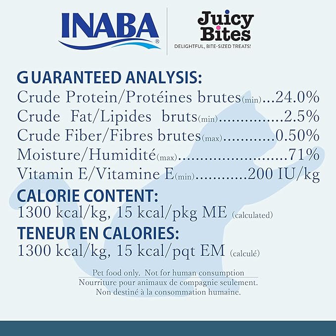 INABA Juicy Bites Grain-Free, Soft, Moist, Chewy Cat Treats with Vitamin E and Green Tea Extract, 0.4 Ounces per Pouch, 9 Pouches (3 per Pouch), Scallop and Crab Flavor