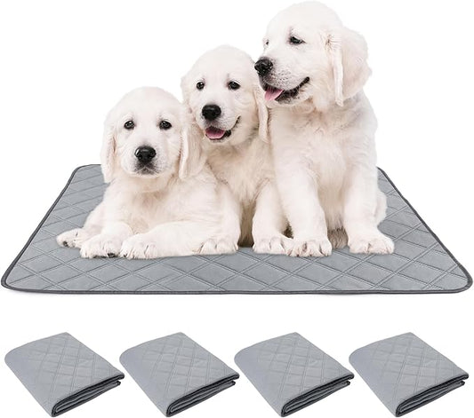 PatiencET Washable Pee Pads for Dogs 18'' x 24" Reusable Pee Pads for Dogs 4 Pack Puppy Pads Potty Pee Pads with Waterproof Bottom for Pet Training, Whelping and Incontinence
