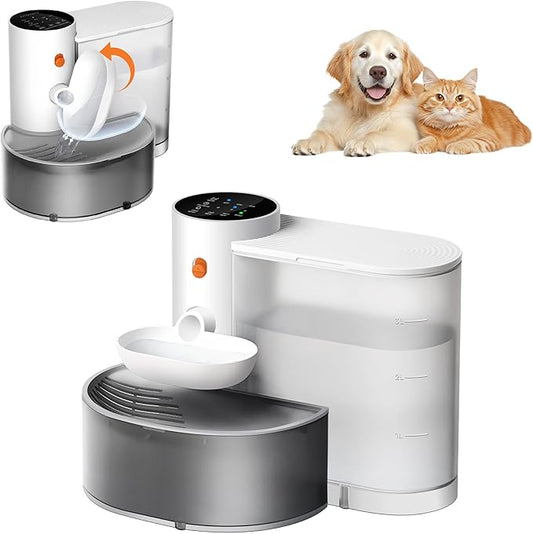 Potaroma Smart Wireless Pet Water Fountain, No Filter, 3.5L Large Capacity, Rechargeable Automatic Water Dispenser for Cats and Small Dogs, Wastewater Separation Always Fresh Water
