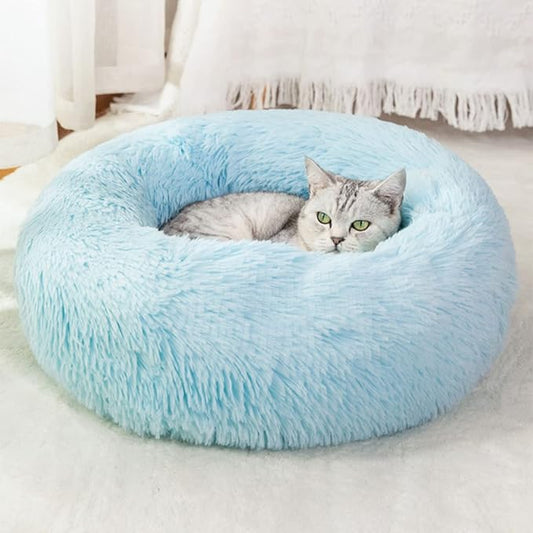 Nisrada Cat Beds for Indoor Cats,24 Inch Dog Bed for Small Melium Large Dogs, Washable-Round Pet Bed for Puppy and Kitten with Slip-Resistant Bottom