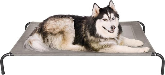 FurHaven Elevated Pet Cots - Cooling & Breathable Nylon Mesh Hammock for Large Dogs/Easy-to-Assemble / / Durable and Reinforced/Perfect for Rest & Relaxation Outdoors - Graphite Gray, Extra Large