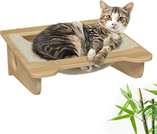 Cat Wall Shelves Furniture for Climbing - Cat House Wall Mounted - Indoor Wooden Floating Cat Furniture - Different Models Including Shelves, Perches, Hammock, Bed, Bridges, Walkways