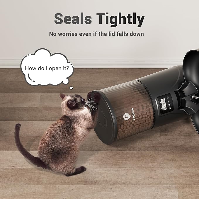 Dual Automatic Cat Feeder: Cat Feeder Automatic for 2 Cats- Timed Auto Feeder 16 Cups/4L Cat Food Dispenser& Dual Power Auto Pet Feeder for Indoor Cat&Dog| 1-6 Meals Portions Control