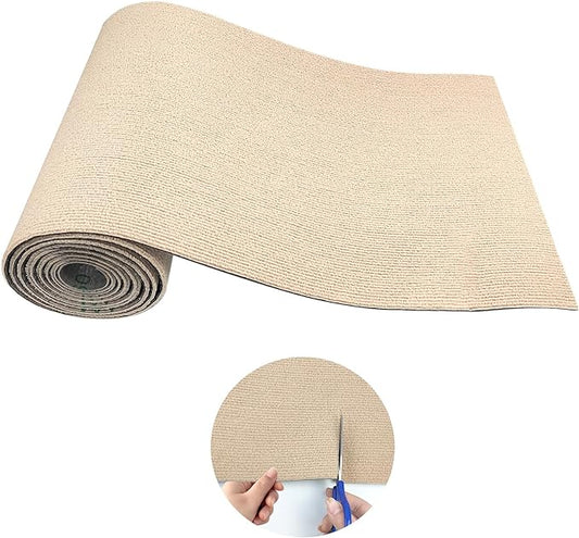 Trimmable Cat Scratching Post Carpet Covered 78.7”x15.8” Self-Adhesive Cat Tree Shelves Replacement Parts Mat Cat Scratcher for Cat Tree Shelves Steps Couch Furniture DIY Protector(Beige)