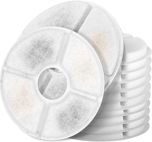 Cat Water Fountain Filters, Pack of 12 Replacement Filter Fit for 81oz/2.4LCat Pet Fountain, 3 Filtration System