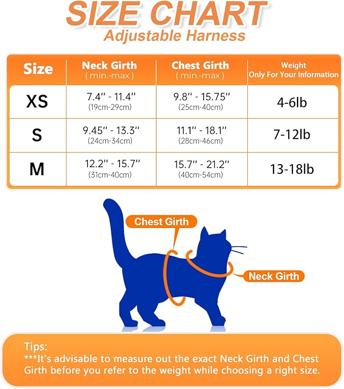 Halypet Cat Harness and Leash Set [ MAX Safety Third Generation ] Escape Proof Soft Adjustable Cat Leash Breathable Comfortable Vest Easy to Wear Kitten Harness for Outdoor Walking