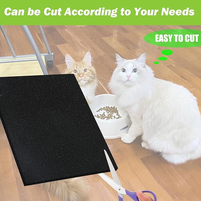 12 Pack Cat Litter Box Charcoal Filters Compatible with Van Ness Cat Litter Box, 4.5 x 6.5Inch Replacement Activated Carbon Premium Odor Filters for Pureness F6 Zeloite Air Filter, Black