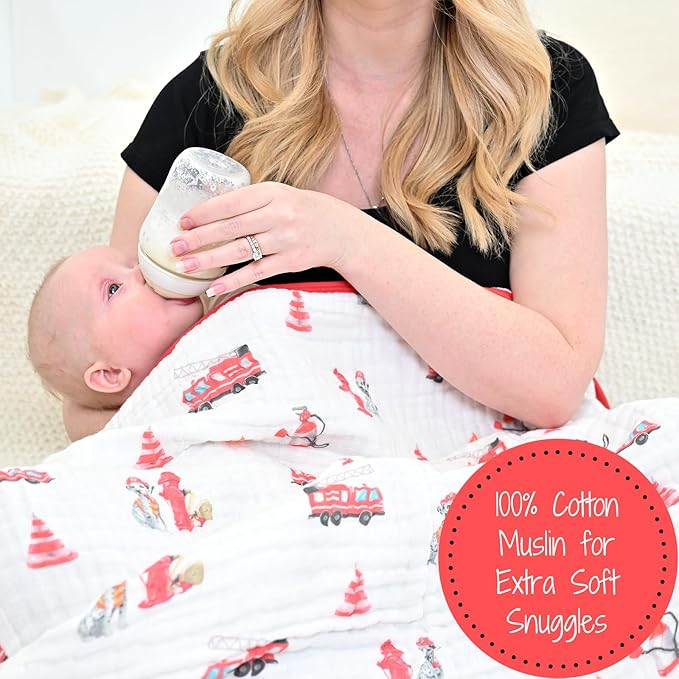 LollyBanks Muslin Baby Blanket 100% Cotton, Muslin Quilt Lightweight, 6 Layers Baby Blankets 47"x 47", Toddler Blanket for Boy and Girl, Nursery Receiving Blankets Baby Essentials (Dogs Print)